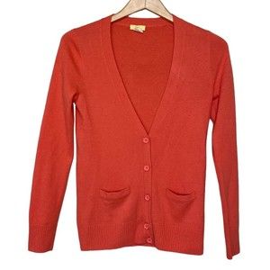 J. Crew 100% Cashmere Button Down Salmon Sweater S